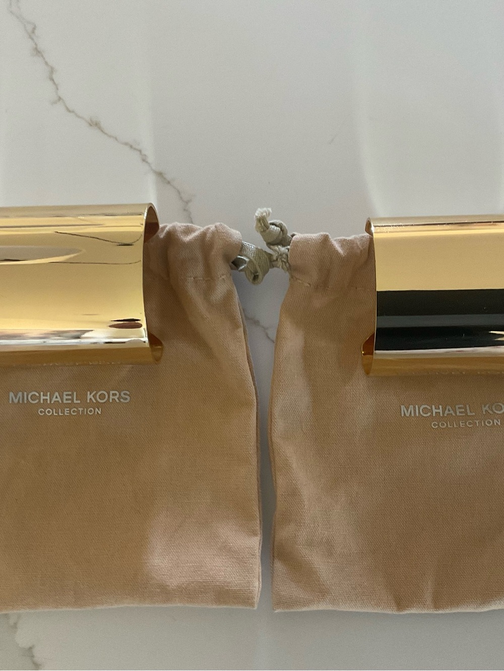Michael Kors Gold Tone Cuff Bracelet Pair
